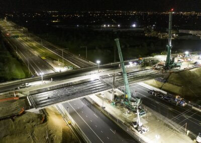 Aerial Drone Photography of Bridge Crossing Project